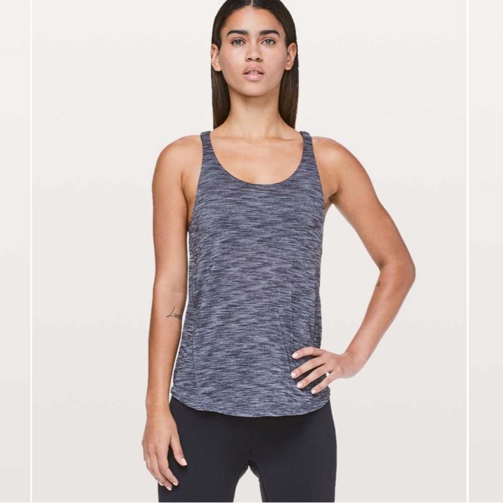 Lululemon Moment To Movement Heathered Black 2-in-1 Athletic Tank Women’s S*